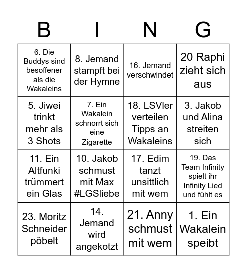 Interne Randale Bingo Card