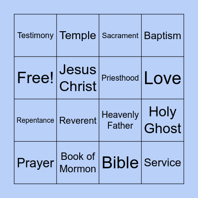 Riley's General Conference Bingo Card