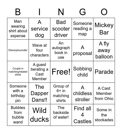 MK Bingo Card