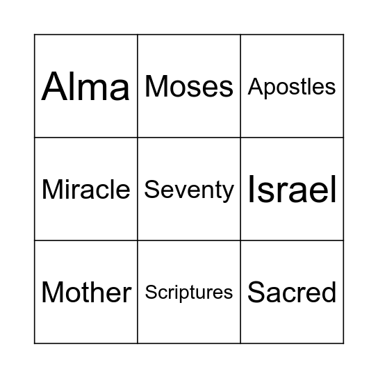 LDS Bingo Card