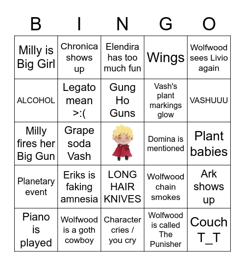 Trigun Stampede S2 Predictions Bingo Card