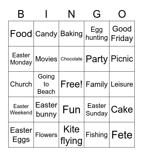 Easter Weekend in Grenada Bingo Card