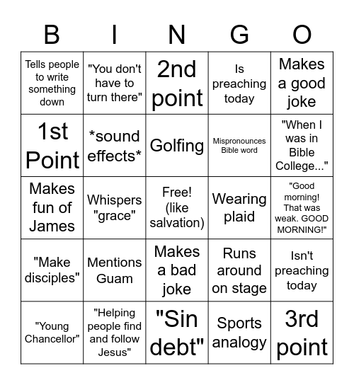 Andre Bingo Card