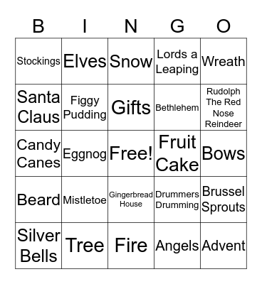 Christmas Bingo Card