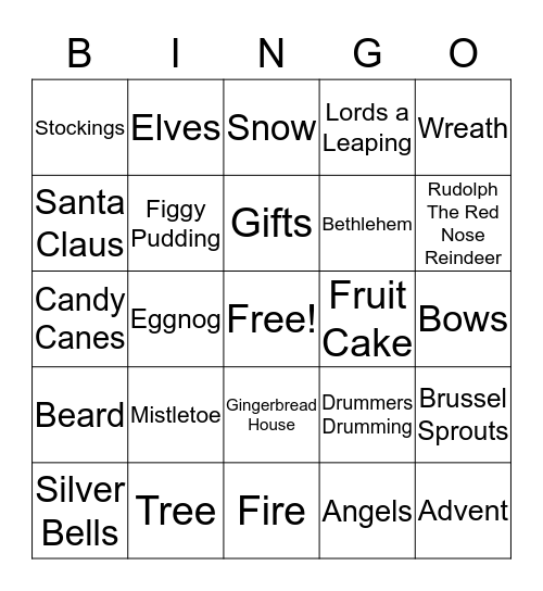 Christmas Bingo Card