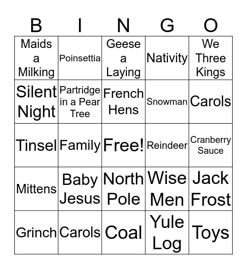 Christmas 2 Bingo Card