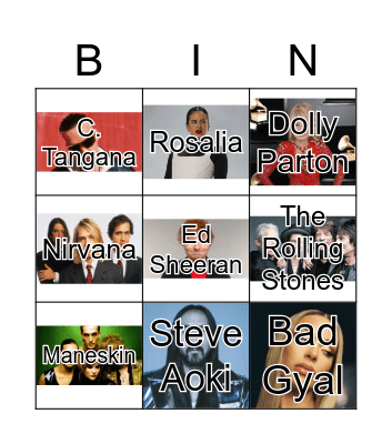 Music Bingo Card