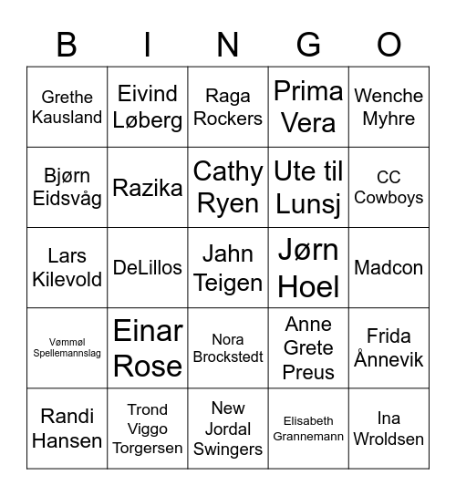 Norsk Bingo 2 Bingo Card