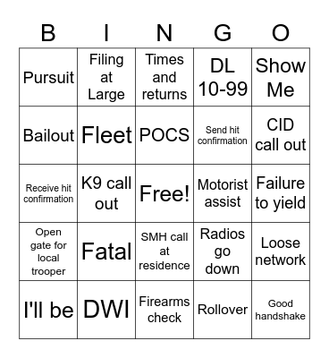 Telecommunicator Week Bingo Card