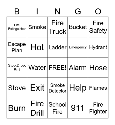 FIRE SAFETY Bingo Card