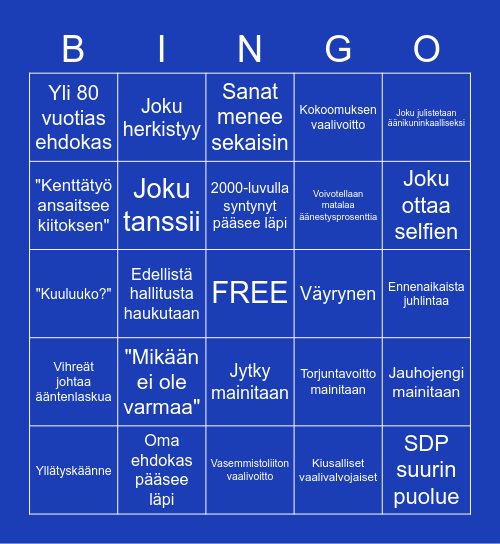 VAALIBINGO Card