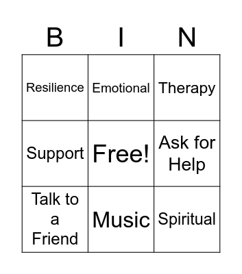 Wellness Bingo Card