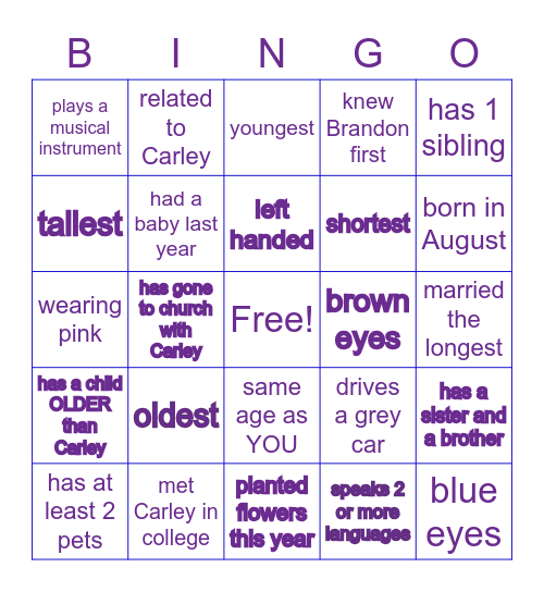 BABY I'm excited to meet you! Bingo Card