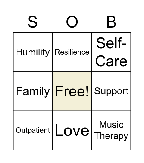 Everything Recovery! Bingo Card