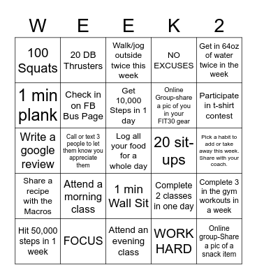 Spring Challenge 2023 Bingo Card