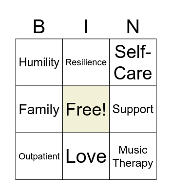 Everything Recovery! Bingo Card