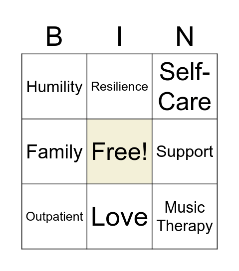 Everything Recovery! Bingo Card