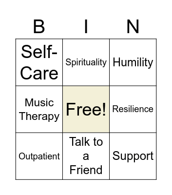 Everything Recovery! Bingo Card