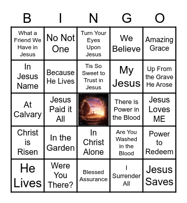 Easter Music Bingo Card