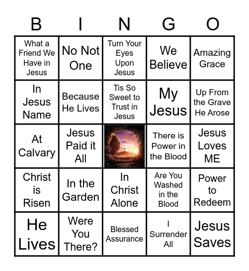 Easter Music Bingo Card