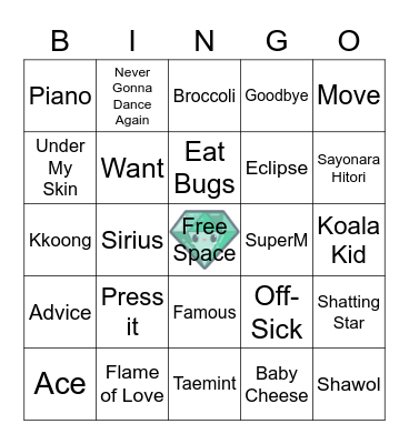 Taemin Bingo Card