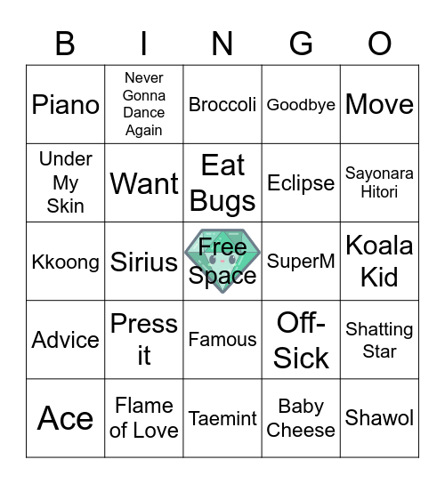 Taemin Bingo Card