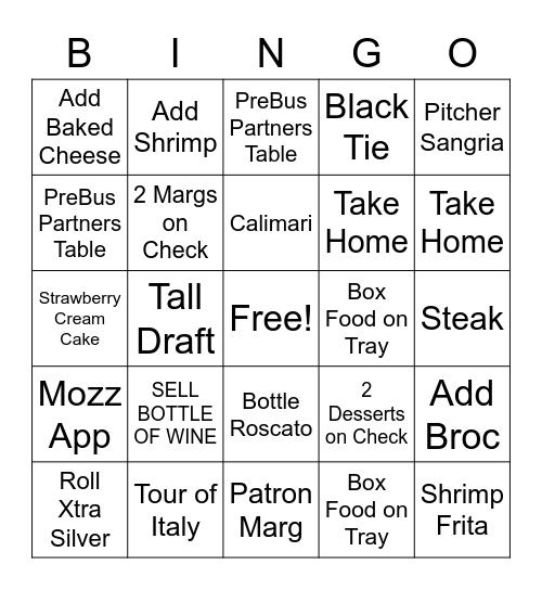 Server Bingo Card