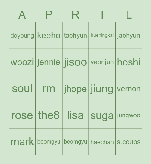 All my favourite fools ;) Bingo Card