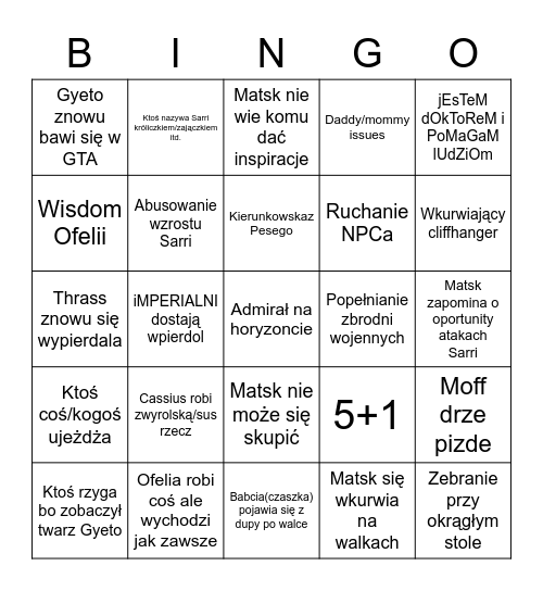 Sesja Bingo Card