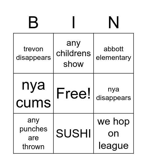 baby's first edible ❤️🥹 Bingo Card