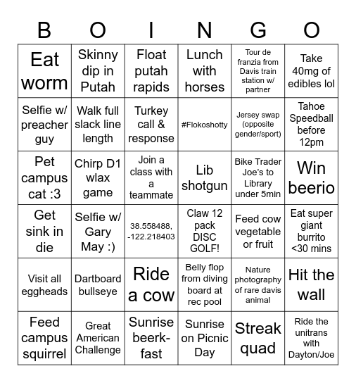 SPRING BOINGO - Kyle Bingo Card