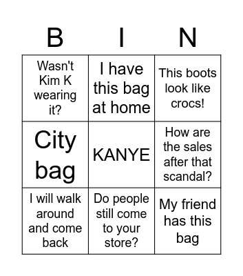 Client Bingo Card