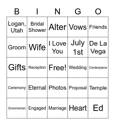 Brittany & Ed Bingo Card