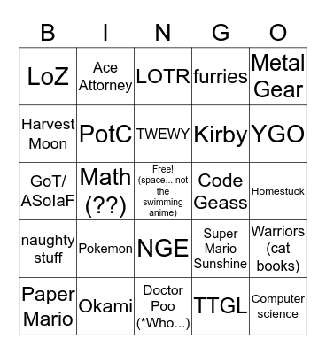 Do you like the same stuff as Charlie Fractal? Bingo Card