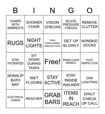 FALL SAFETY BINGO Card