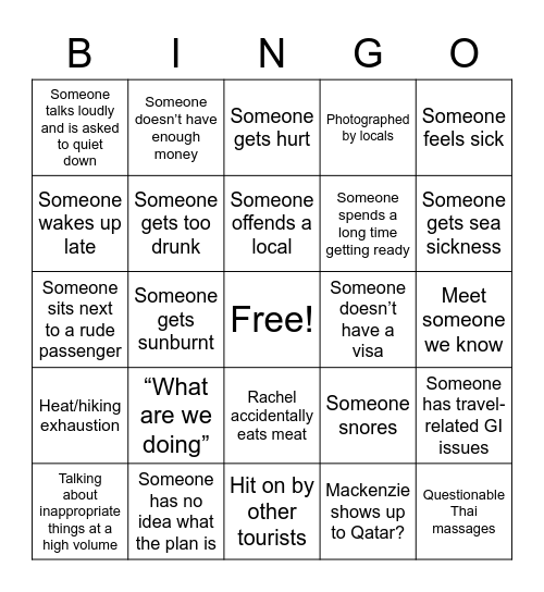 Thai BIG BOOTY BINGO V23 Bingo Card