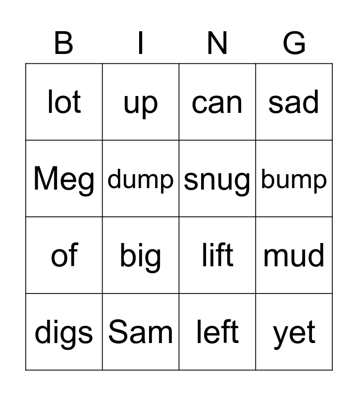 Book 3x The Mud Hut Bingo Card