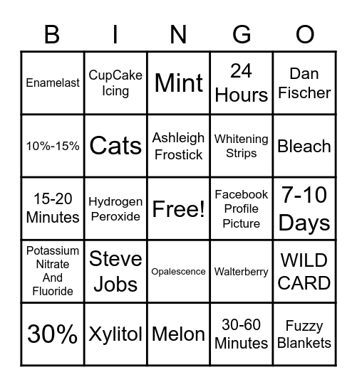 Ultradent B I N G O Bingo Card