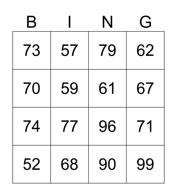 Lift leer ontrouw cijfers en getallen Bingo Card
