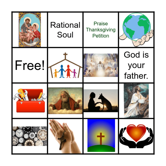 God, the Father Bingo Card