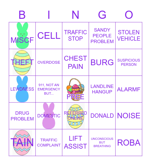 Bunny Bingo Card