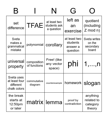 Bingo Card