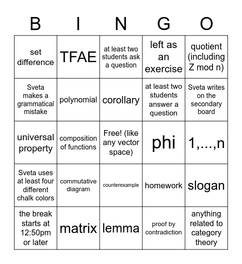 Bingo Card