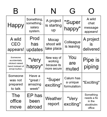 Office bingo 2023 v4 Bingo Card