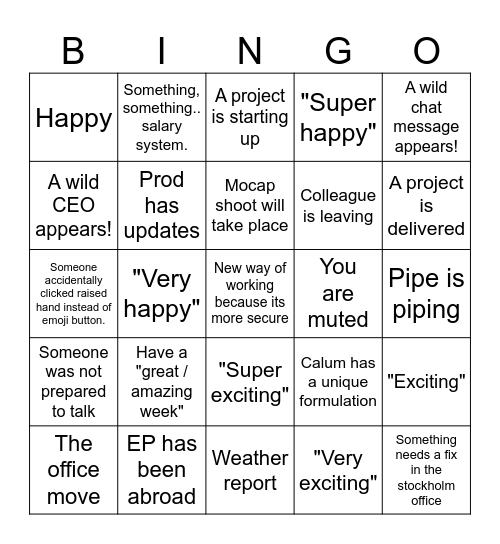 Office bingo 2023 v4 Bingo Card