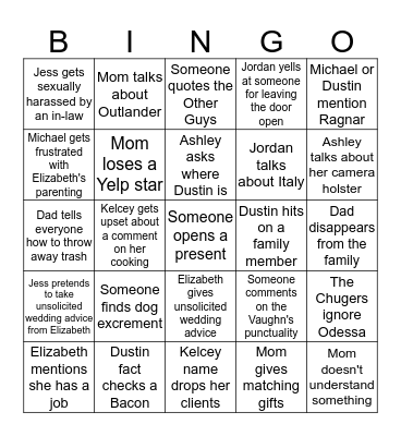 BACON RANCH XMAS BINGO Card