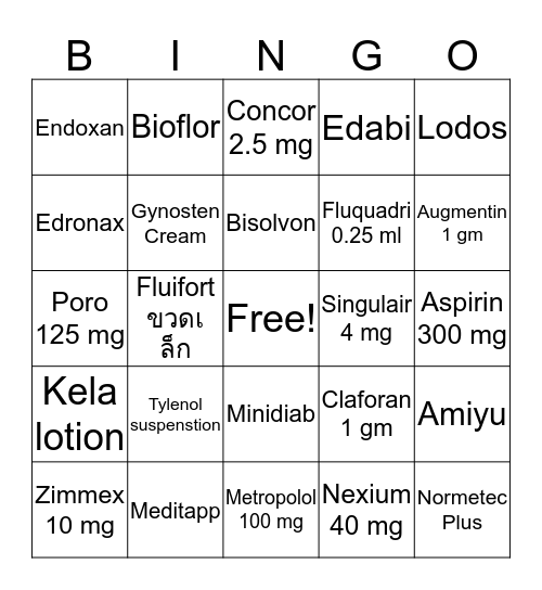 PharMA BinGo Card