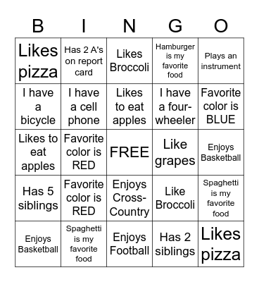 BACK TO SCHOOL BINGO Card