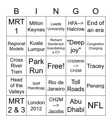 Paul Read Retirement Speech Bingo Card