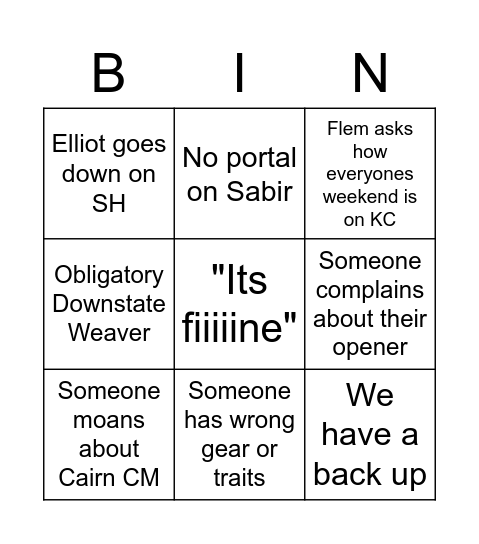 BreadBingo Card